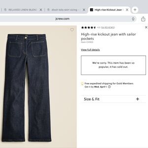 NWT-High-Rise Kickout Jeans in Dark Indigo